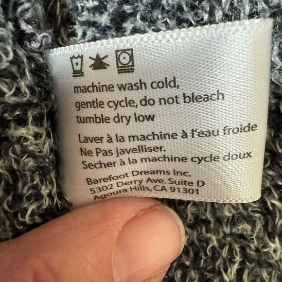 Barefoot Dreams Bamboo Chic Lite Cardigan 436 Small Medium Gray Cascade Front - Picture 5 of 7